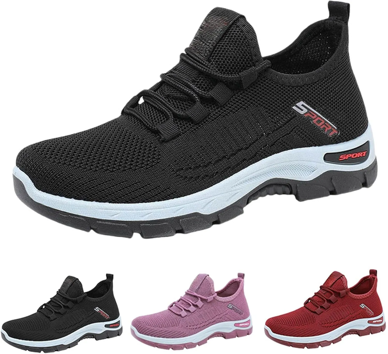 Orthopedic Sneakers for Women and Men Mesh Breathable Lace Up Walking Running Shoes Non Slip Comfortable Tennis Shoes Lightweight Casual Womens Sneakers