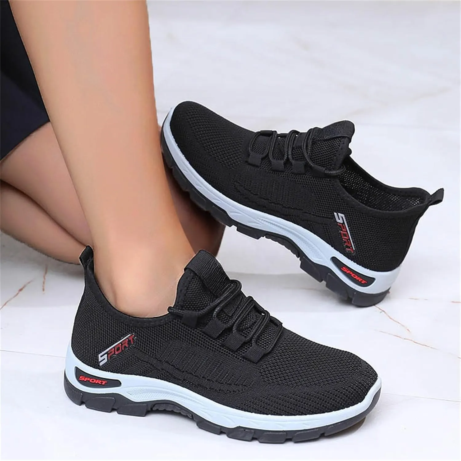Orthopedic Sneakers for Women and Men Mesh Breathable Lace Up Walking Running Shoes Non Slip Comfortable Tennis Shoes Lightweight Casual Womens Sneakers