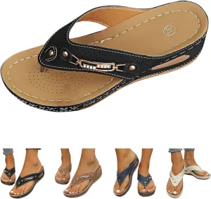 Orthopedic Wedge Sandals for Women Dressy Summer Comfortable Walking Sandals with Arch Support Fashion Platform Slides Shoes