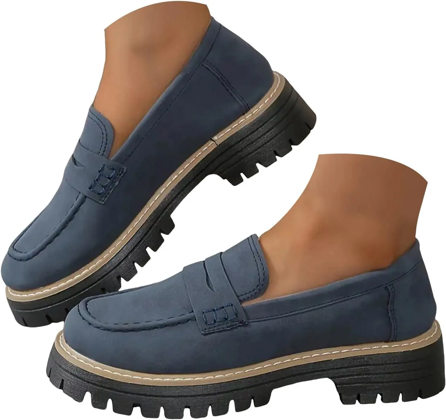 Orthoture-Orthopedic Platform Loafers Casual Comfortable Soft Womens Shoes Womens Round Toe Flat Walking Shoes