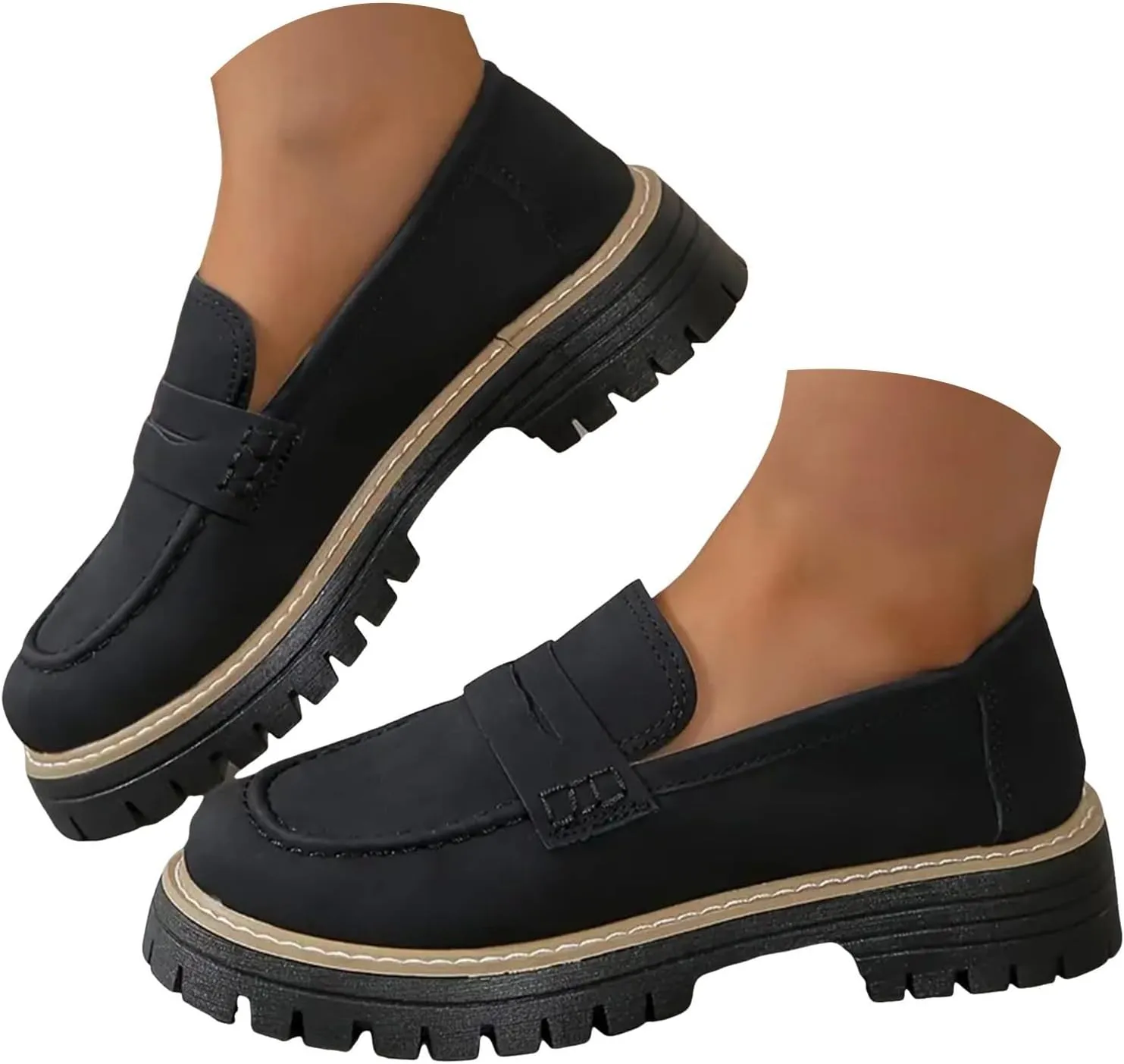 Orthoture-Orthopedic Platform Loafers Casual Comfortable Soft Womens Shoes Womens Round Toe Flat Walking Shoes
