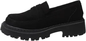 Platform Loafers for Women Comfort Slip On Loafers Casual Business Shoes Classic Fall Shoes Leather Penny Loafers
