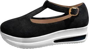 Platform Shoes For Women Black Women's Slip On Loafers Comfortable & Lightweight Ladies Canvas Shoes Fashion Dressy Casual Summer Cute Low Top Flats Walking Sneakers