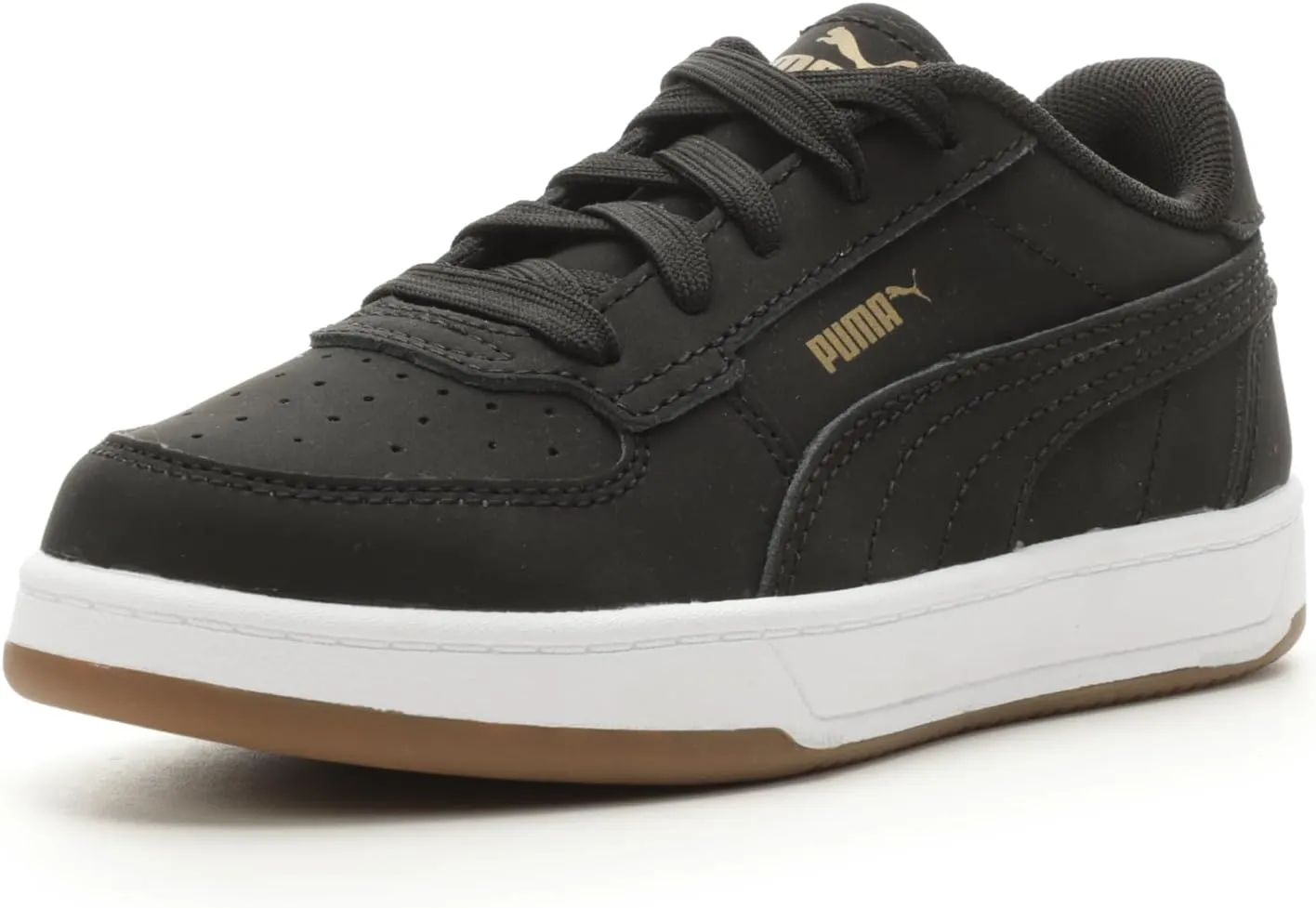 PUMA Caven Sneaker, Black Black-Gold, 13 US Unisex Little Kid