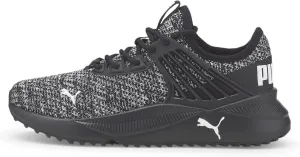 Puma Pacer Future Doubleknit Sneaker, Black Black White, 4.5 US Unisex Big Kid