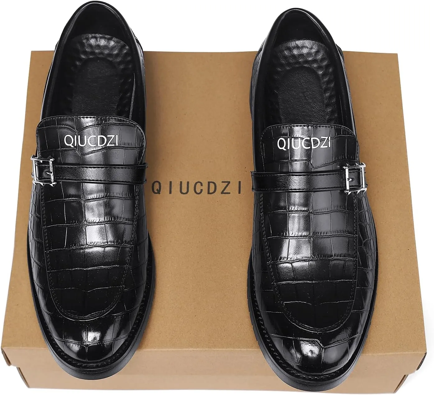 Qiucdzi Men's Oxford Soft Leather Business Sneakers Dress Shoes Formal Leather Shoes for Men