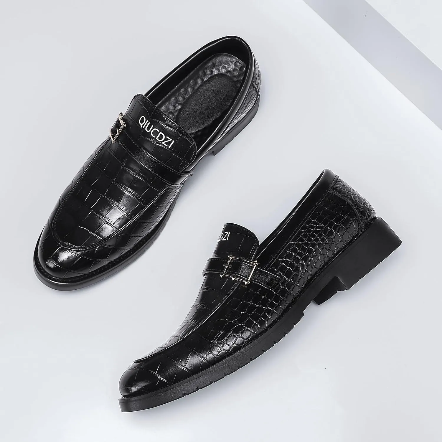 Qiucdzi Men's Oxford Soft Leather Business Sneakers Dress Shoes Formal Leather Shoes for Men
