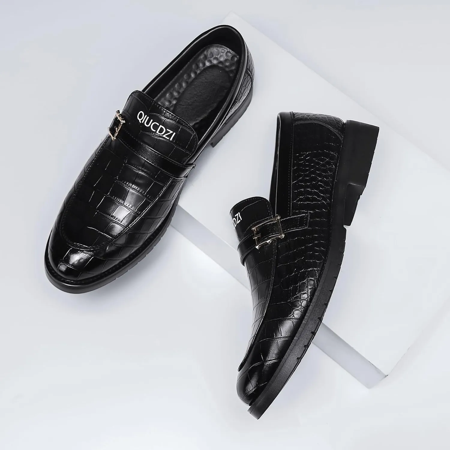 Qiucdzi Men's Oxford Soft Leather Business Sneakers Dress Shoes Formal Leather Shoes for Men