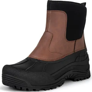 R CORD Snow Boots for Men Waterproof Mens Snow Boots Non-Slip Insulated Warm Durable Winter Boots for Men Winter Hiking Boots High Traction Outdoor Boots for Men
