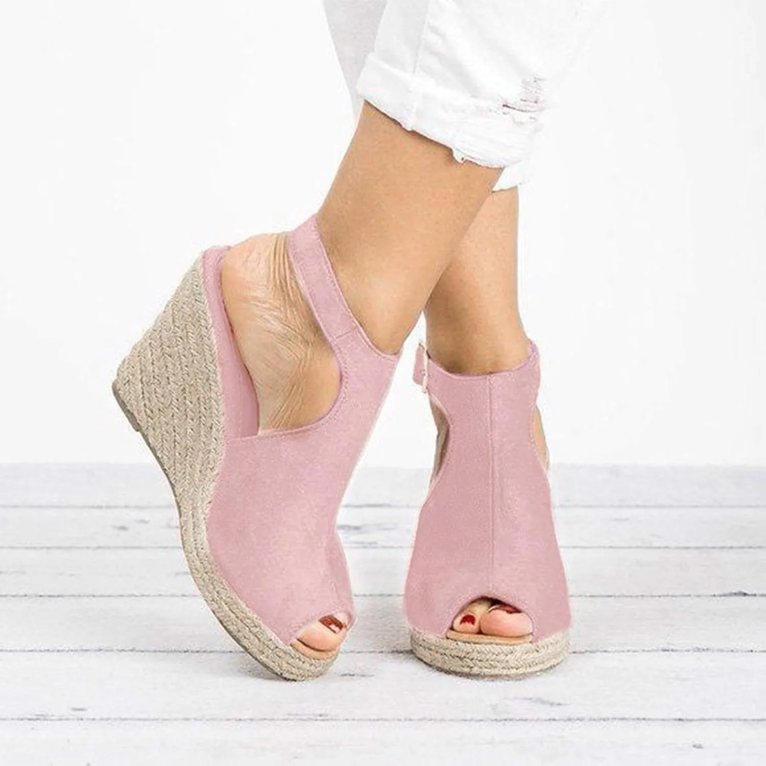 Sandals for Women Dressy Summer, Women's Suede Peep Toe Ankle Booties Cut Out Stacked Block Heel Ankle Boots Women