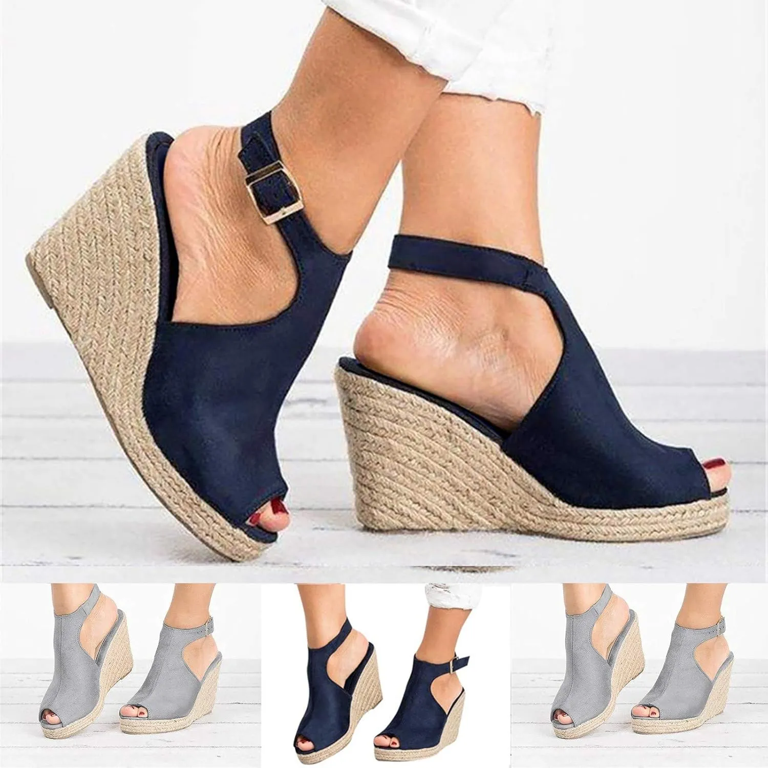 Sandals for Women Dressy Summer, Women's Suede Peep Toe Ankle Booties Cut Out Stacked Block Heel Ankle Boots Women