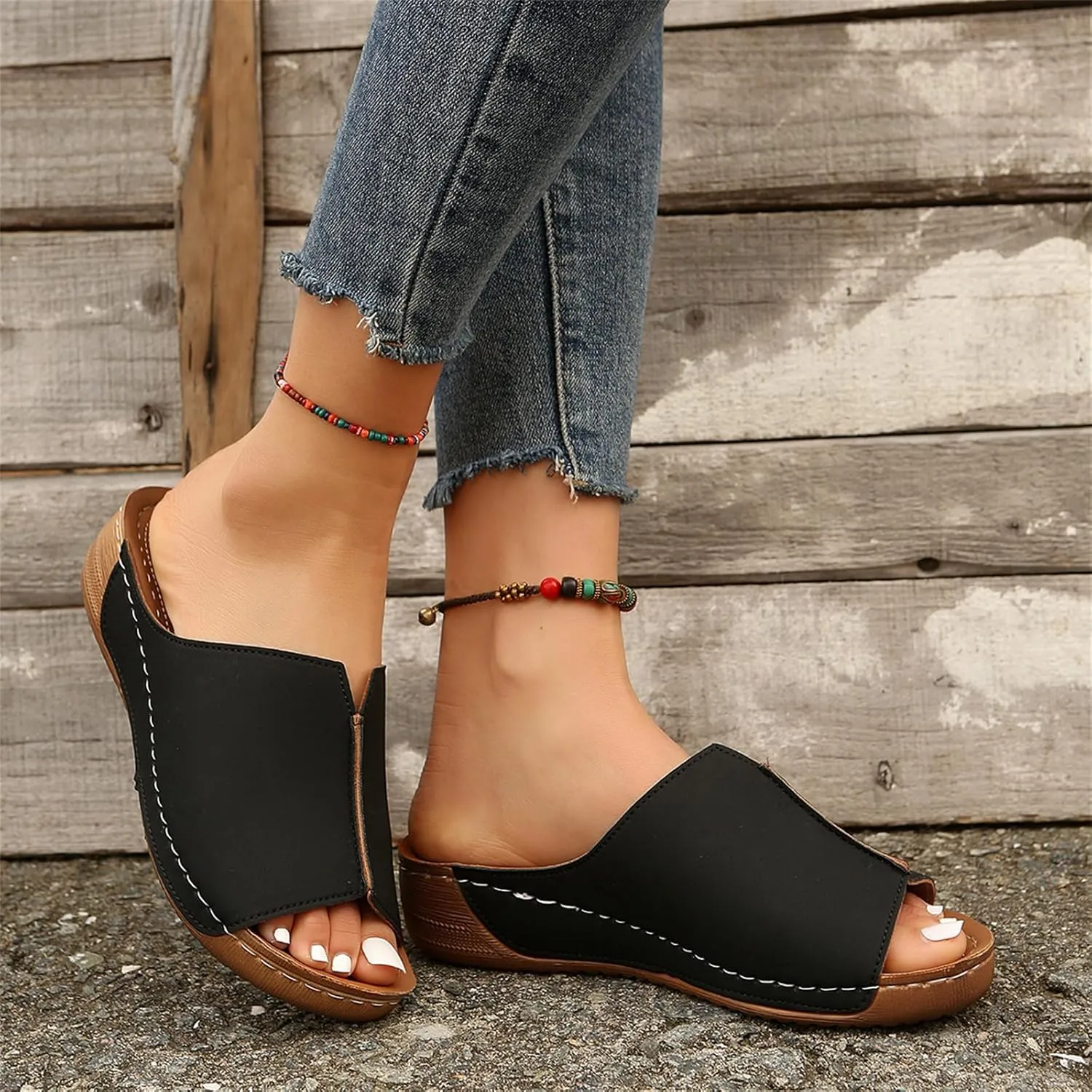 Sandals Women Comfortable Dressy Arch Support Orthotic Flip Flops Summer Casual Flat Feet Walking Orthopedic Slippers Slides