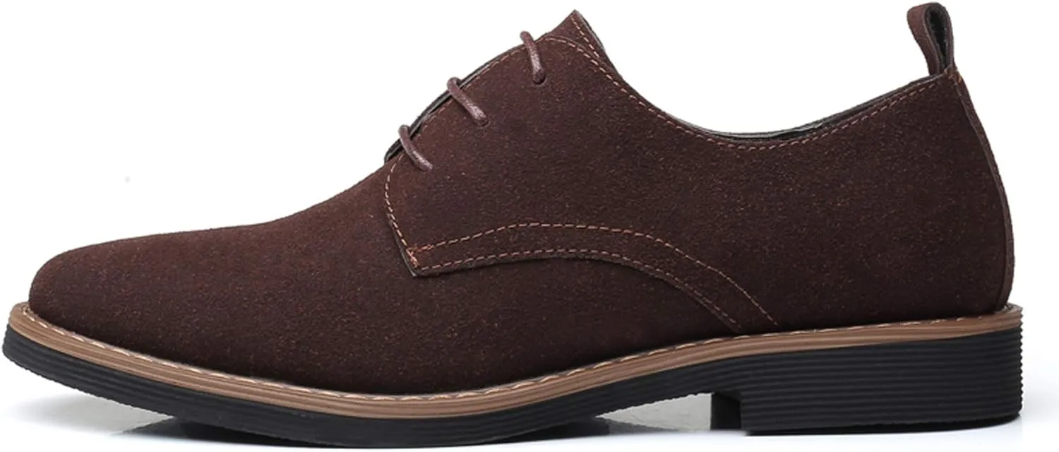 Santimon Men's Casual Oxford Shoes Classic Suede Formal Business Lace Up Dress Shoes