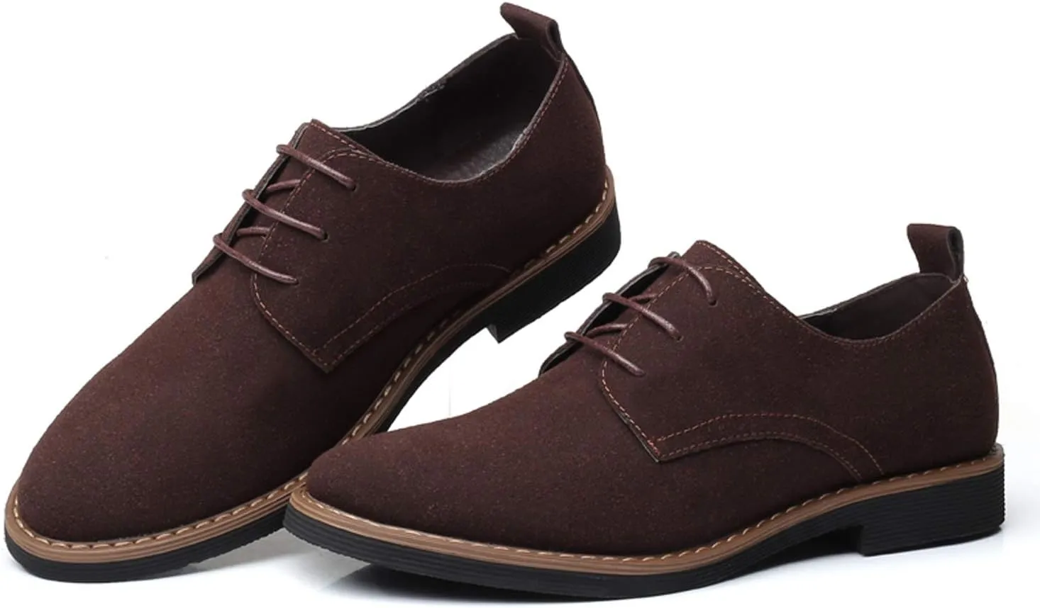 Santimon Men's Casual Oxford Shoes Classic Suede Formal Business Lace Up Dress Shoes