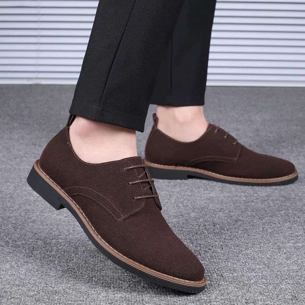Santimon Men's Casual Oxford Shoes Classic Suede Formal Business Lace Up Dress Shoes