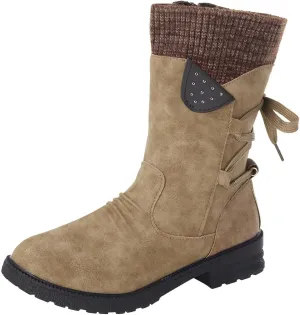 SBGMoSJ Winter Boots for Women Waterproof Snow Wide Width Boots Snow for Women 2023 Womens Winter Boots Size 7 Waterproof Mid Calf Winter Boots for Women Botas Para Mujer Contra El Agua Y Frio