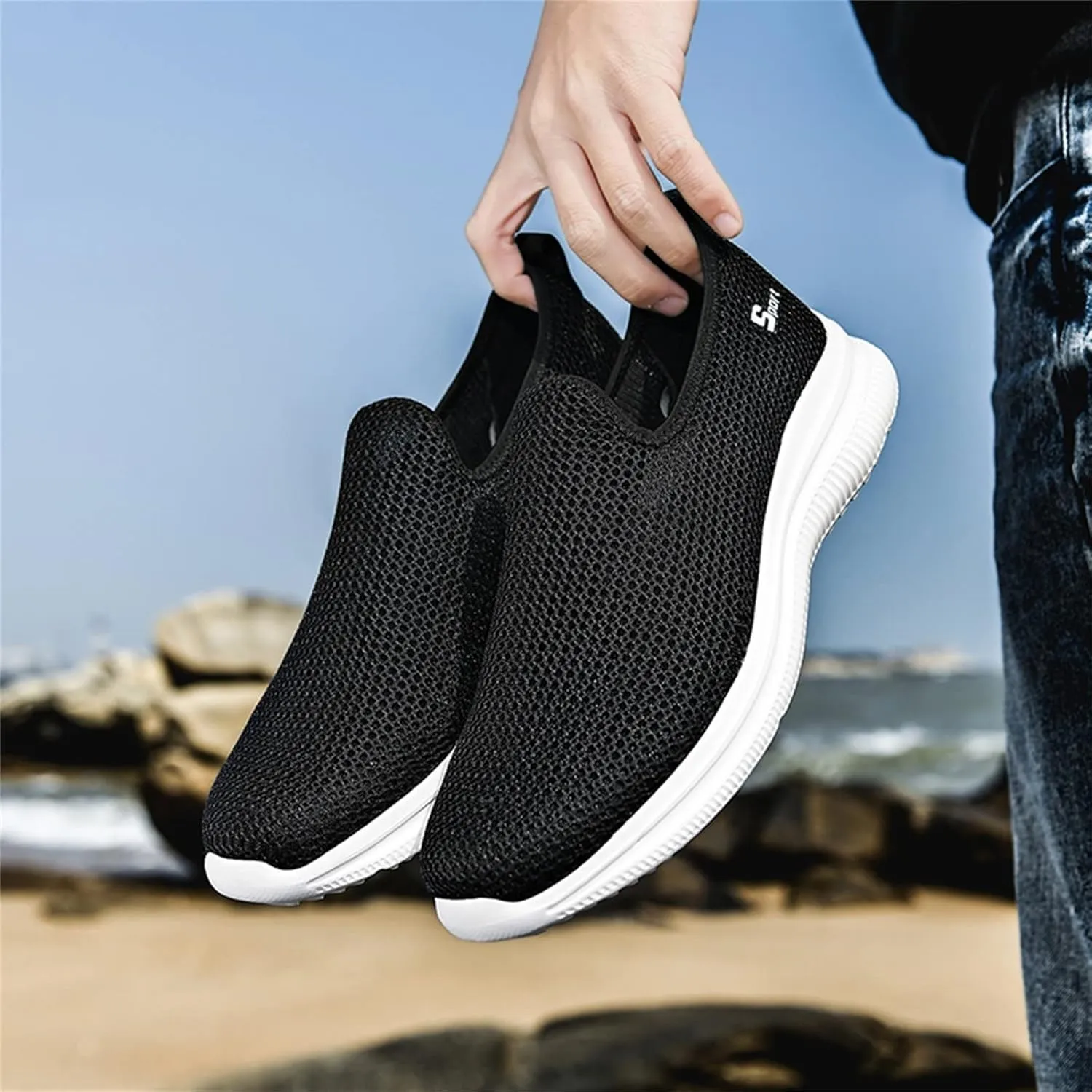 Slip On Casual Shoes Women's Sneakers in White in Wide Width Work Shoes Women Slip on Non Slip Low Top Casual Loafers for Women Dressy Womens White Sneakers