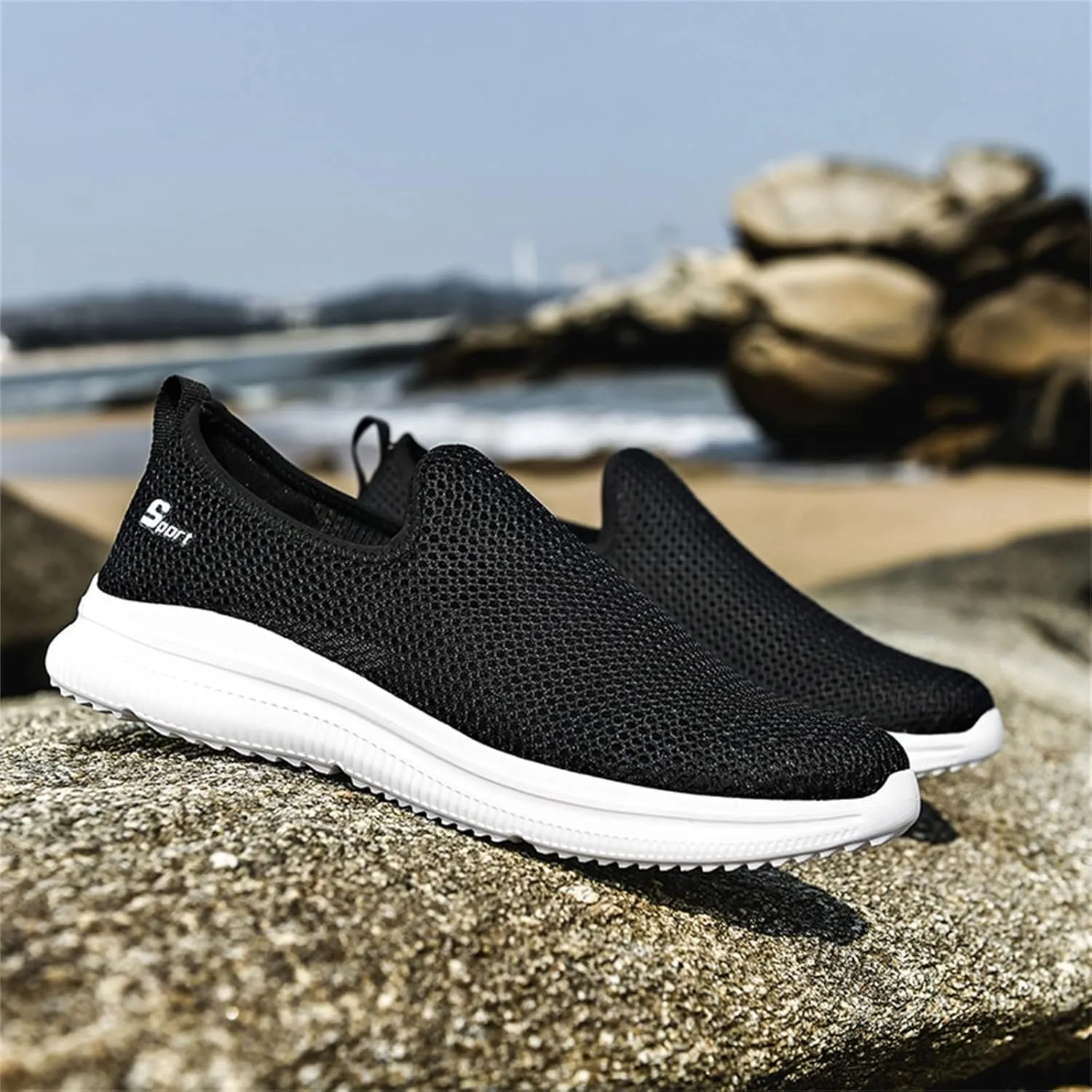 Slip On Casual Shoes Women's Sneakers in White in Wide Width Work Shoes Women Slip on Non Slip Low Top Casual Loafers for Women Dressy Womens White Sneakers