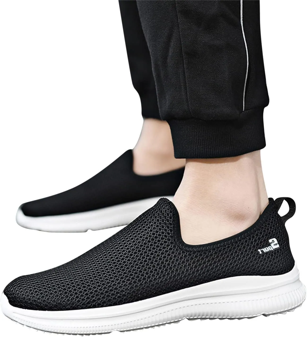 Slip On Casual Shoes Women's Sneakers in White in Wide Width Work Shoes Women Slip on Non Slip Low Top Casual Loafers for Women Dressy Womens White Sneakers