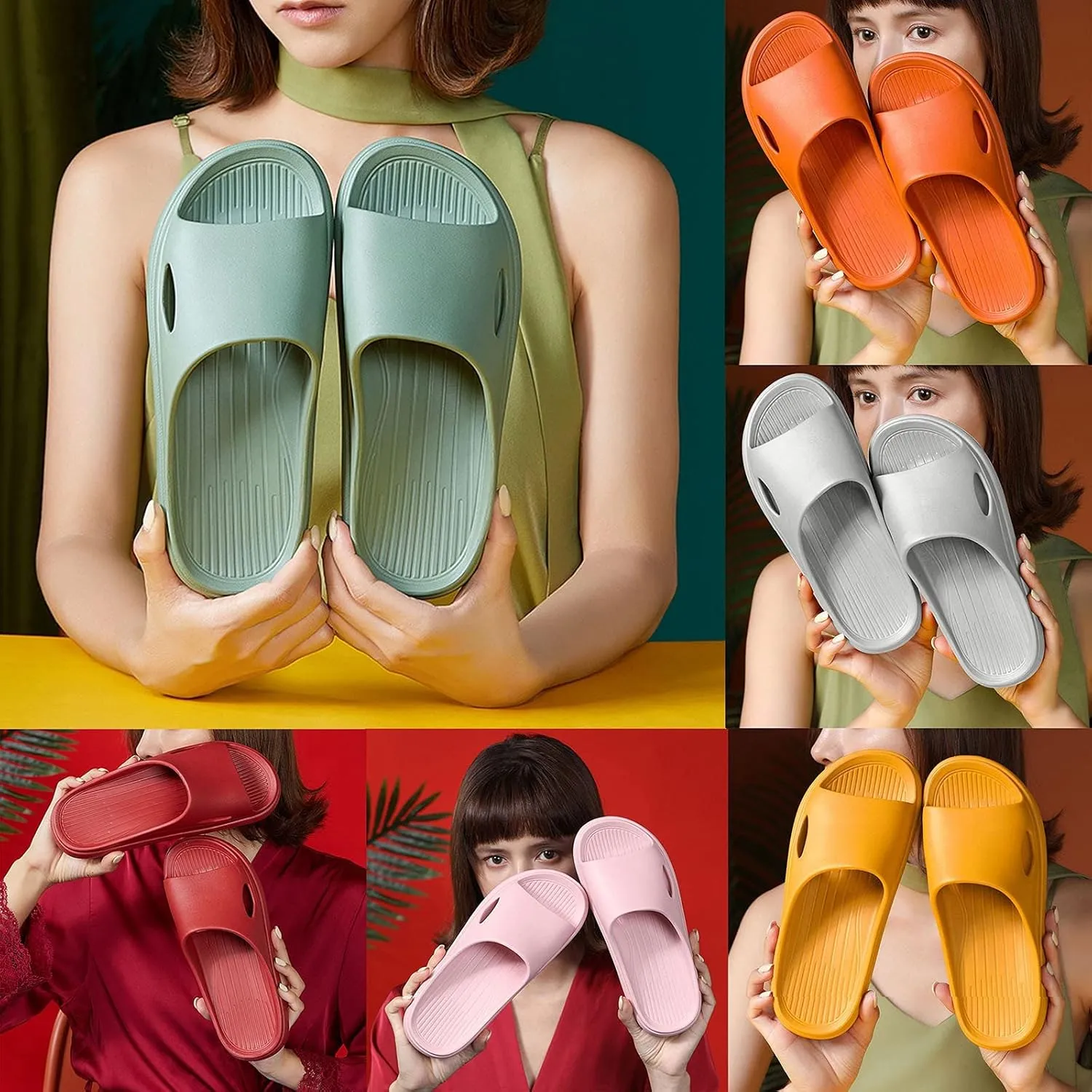 Slippers for Women and Men Non Slip Quick Drying Shower Slides Bathroom Sandals Comfort Lightweight Slides