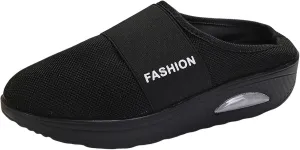 Sneakers for Women Breathable Mesh Walking Shoes Mules Lightweight Slip On Backless Comfort Wedge Platform Loafers