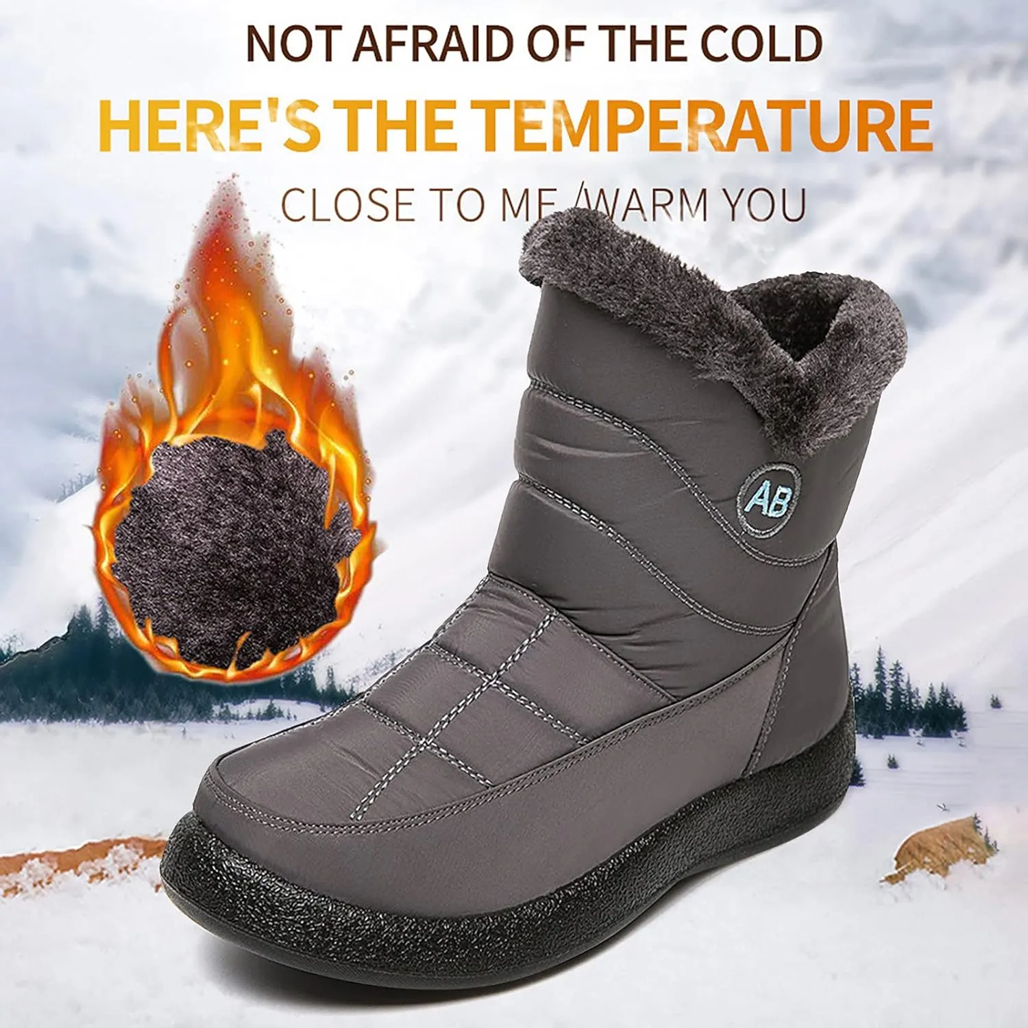 Snow Boots for Women Waterproof Slip On Warm Boots for Ladies Snow Boots Womens Winter Ankle Boots Ladies Womens Snow Boot Ankle Boots for Women Knee High Snow Booties Men