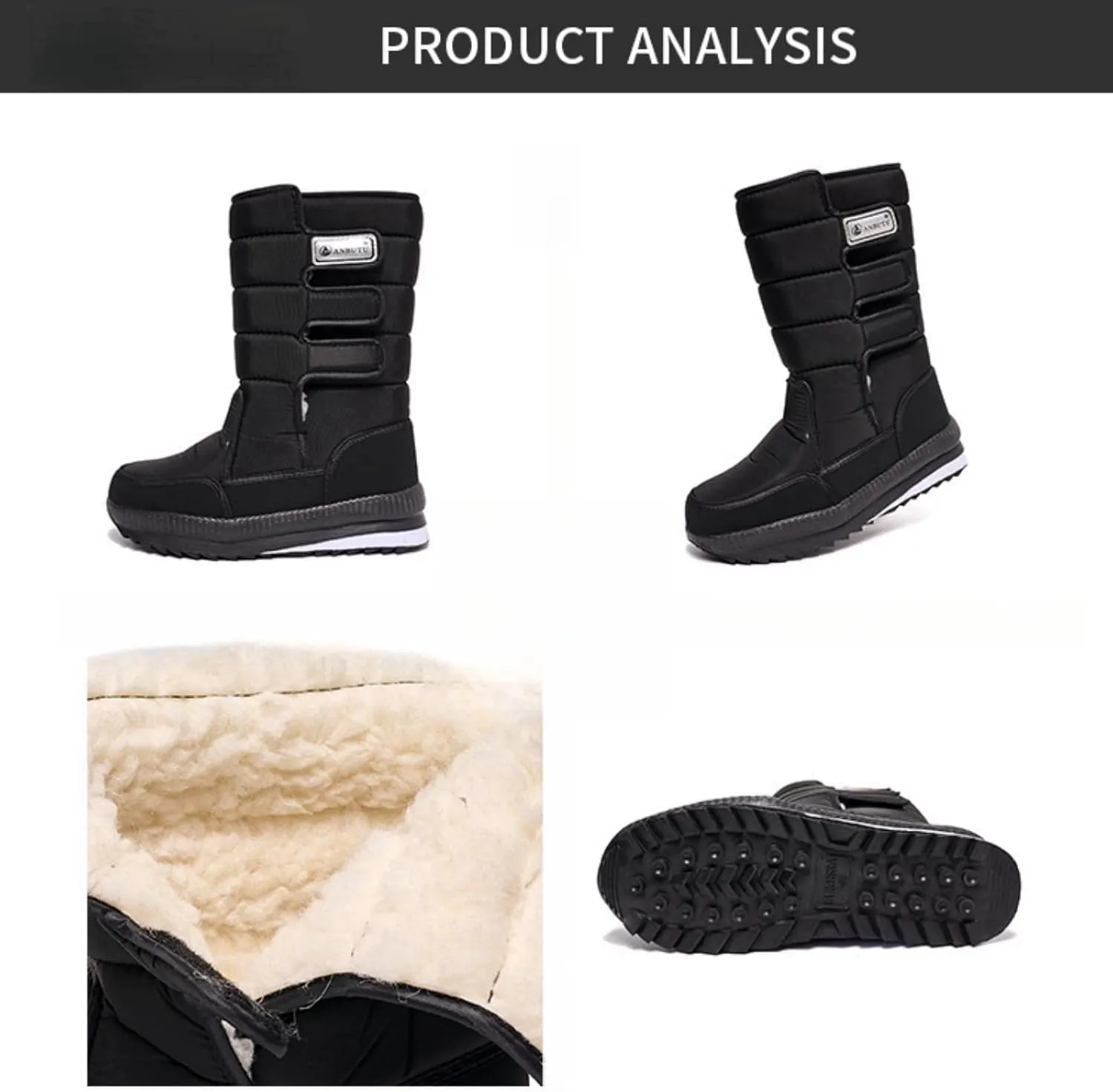 Snow Boots for Women Waterproof Warm Fur Lined Boots Winter Hiking Boots Non-Slip Comfortable Mid Calf Outdoor Boots