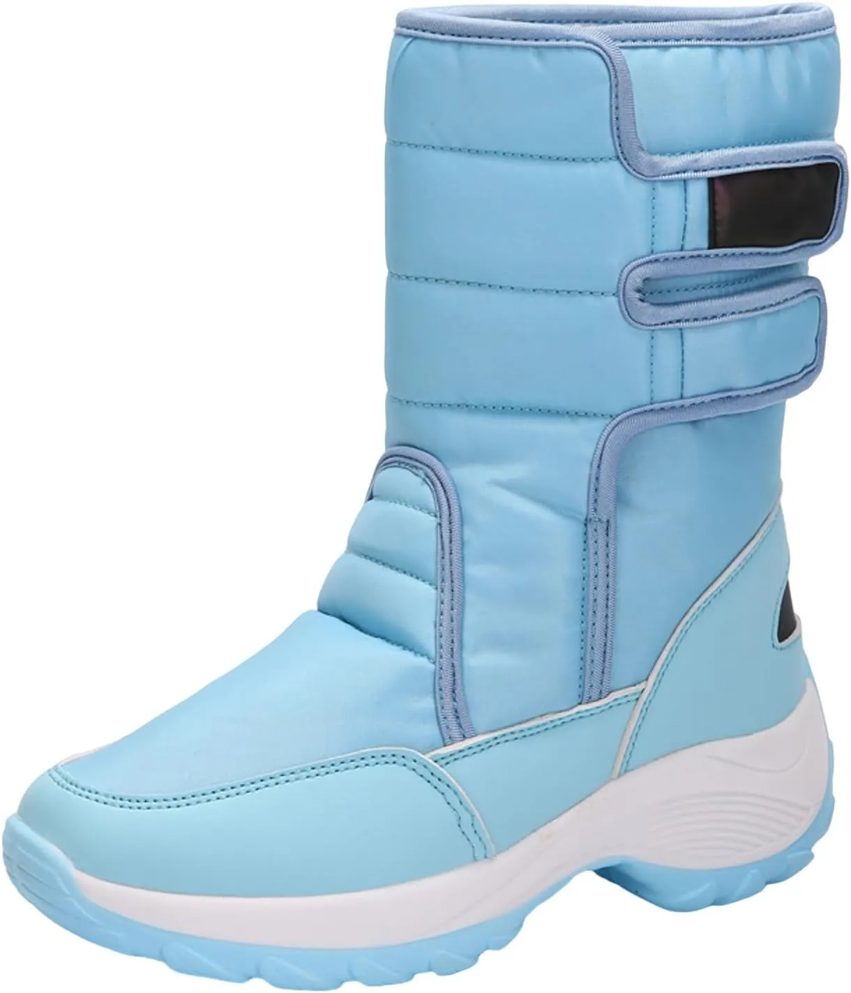 Snow Boots Women Winter Shoes Water-proof Insulated with Hook Loop Warm Fleece Lined Mid Calf Boots Anti Slip Ankle Boots Fashion Sneakers Outdoor Walking Shoes for Women Ladies Girls