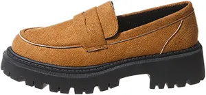 Suede Loafers Women Leather Slip-On Loafers Casual Work Shoe Chunky Business Shoes Comfortable Wide Shoes