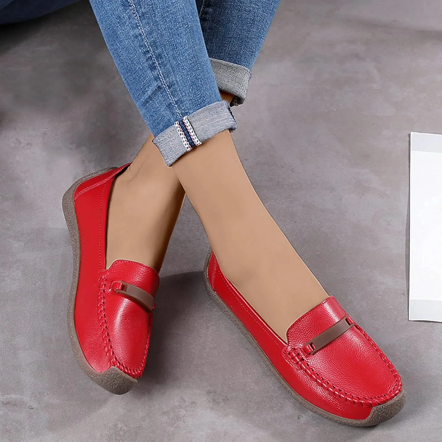 Tassel Loafers Shoe for Women Fashion Solid Color Slip On Shoes Casual Soft Sneakers Dress Workout Footwear