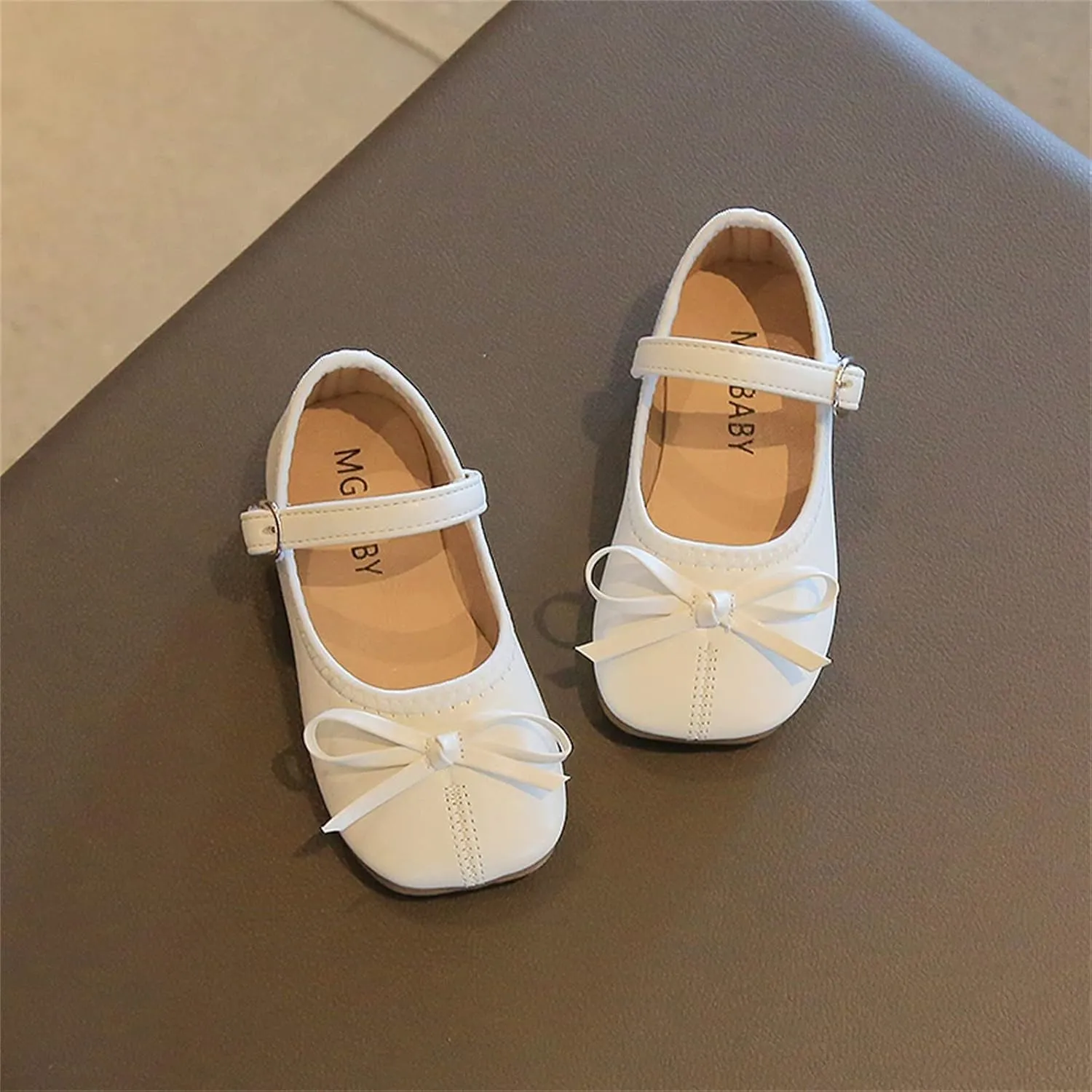 Toddler Girls Bowknot Dress Shoes Mary Jane Ballet Flats for Kids Wedding Pary Princess Bridesmaid Formal Sandal