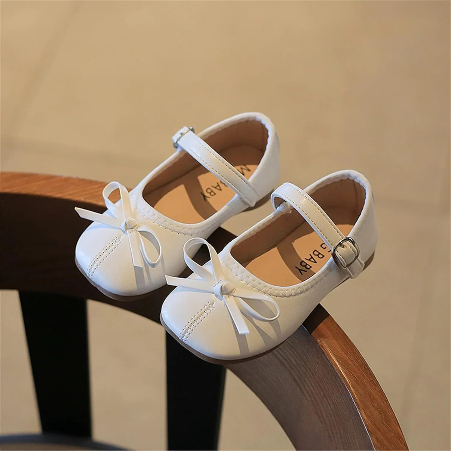 Toddler Girls Bowknot Dress Shoes Mary Jane Ballet Flats for Kids Wedding Pary Princess Bridesmaid Formal Sandal