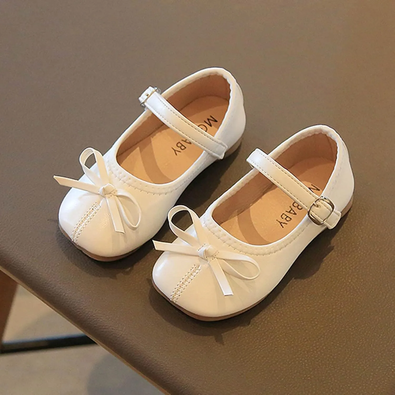 Toddler Girls Bowknot Dress Shoes Mary Jane Ballet Flats for Kids Wedding Pary Princess Bridesmaid Formal Sandal