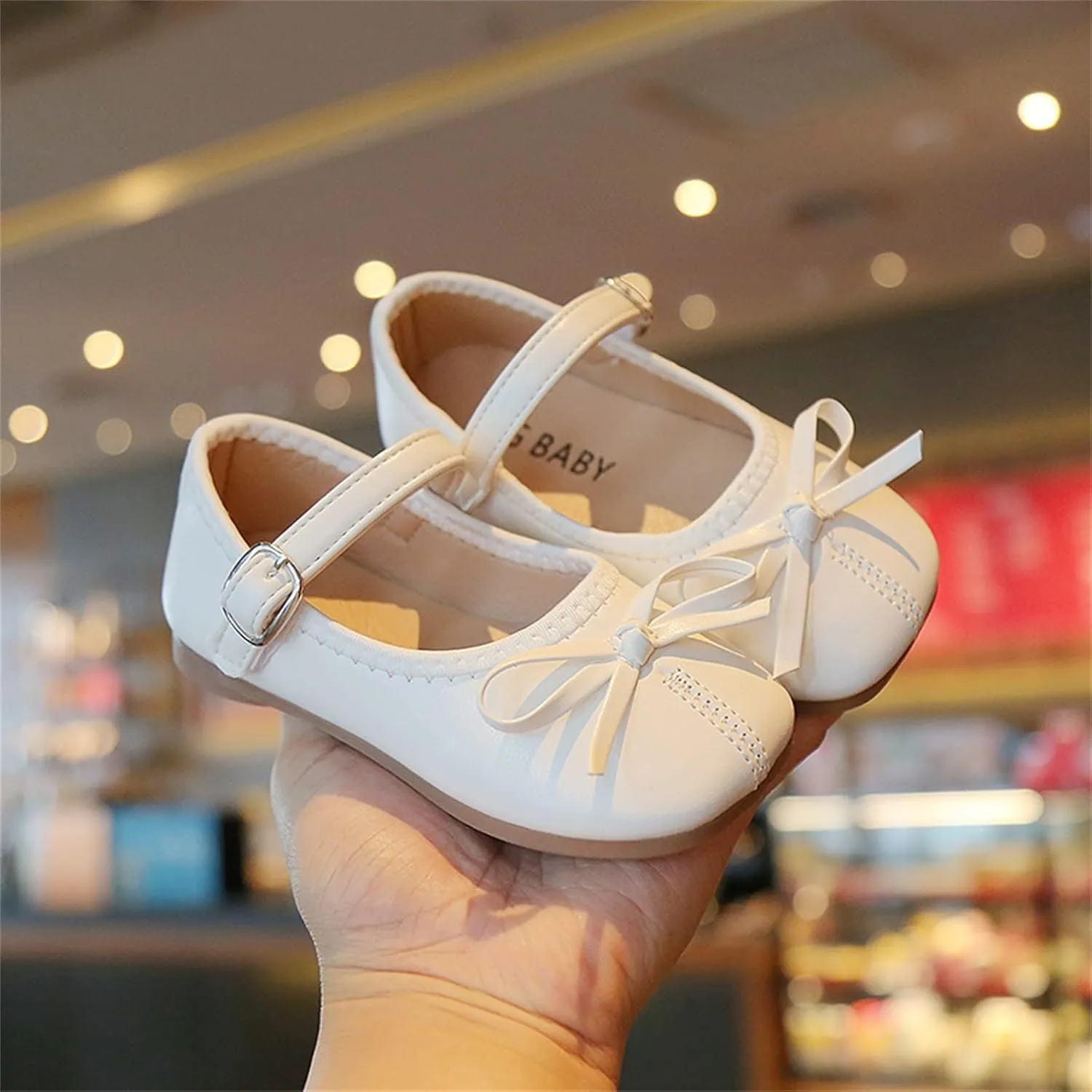 Toddler Girls Bowknot Dress Shoes Mary Jane Ballet Flats for Kids Wedding Pary Princess Bridesmaid Formal Sandal