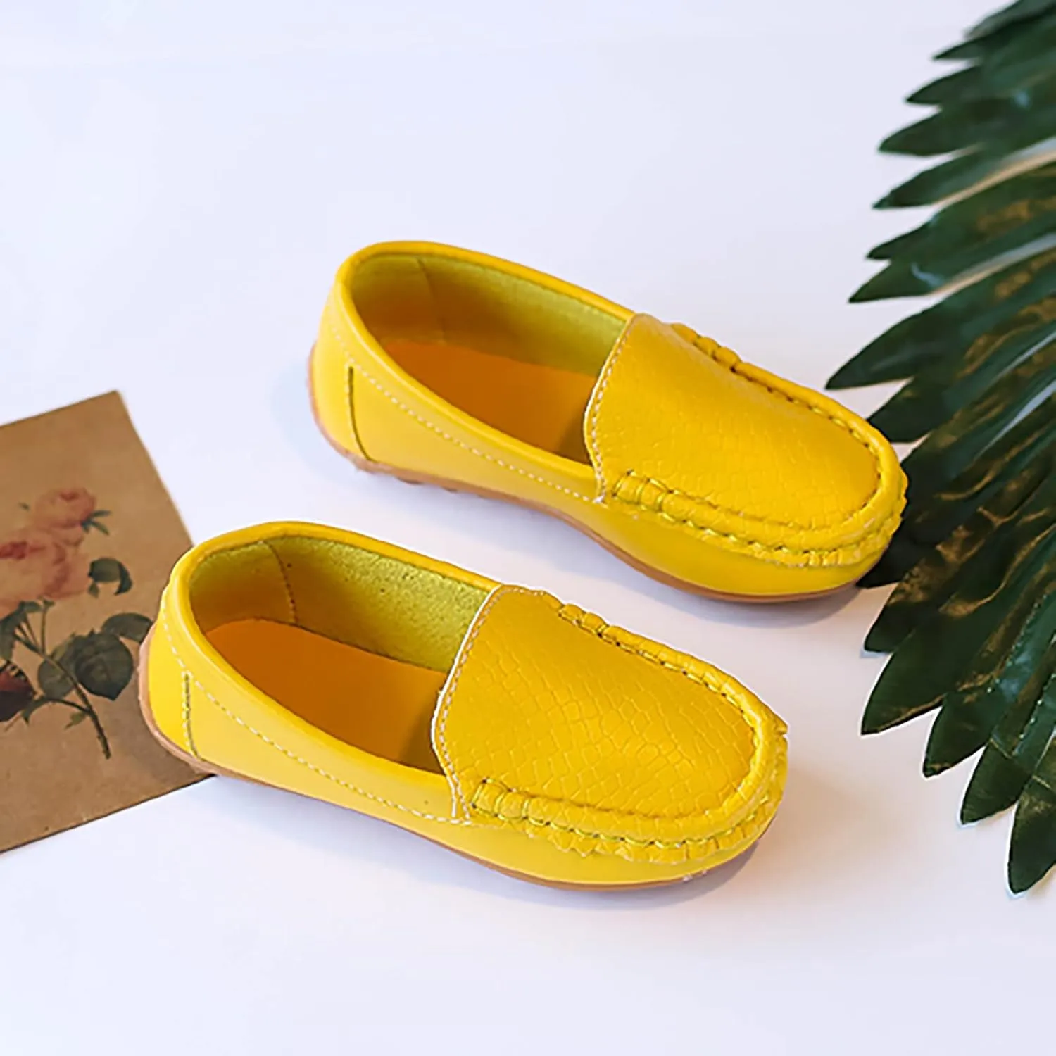 Toddlers Boys Baby Girls Loafers Casual Slip-On Moccasin Boat Dress Shoes Casual Shoes Formal Shoes Leather Flats