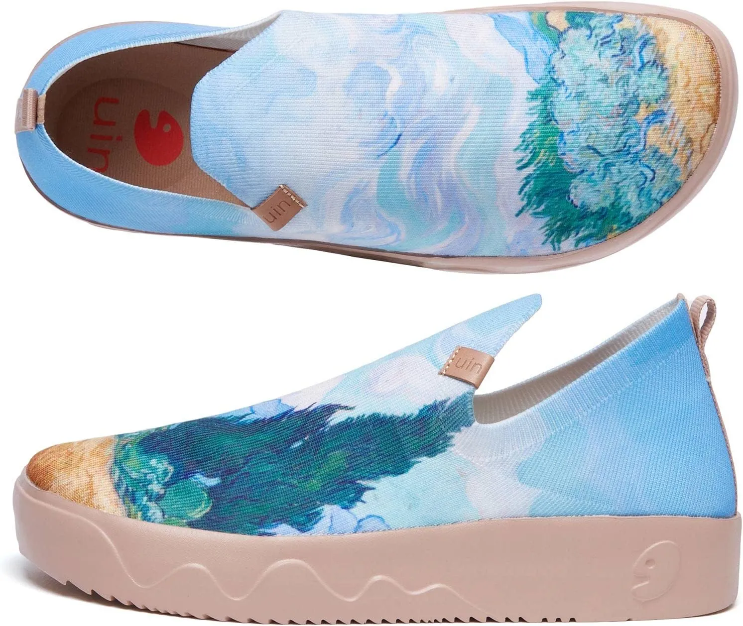 UIN Men's Casual Loafers Slip Ons Comfortable Art Painted Travel Fashion Sneakers Fuerteventura