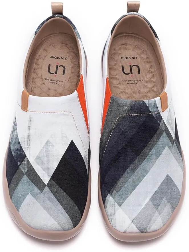 UIN Men's Sneakers Canvas Lightweight Loafers Walking Casual Slip ons Art Painted Travel Shoes On Point (10)