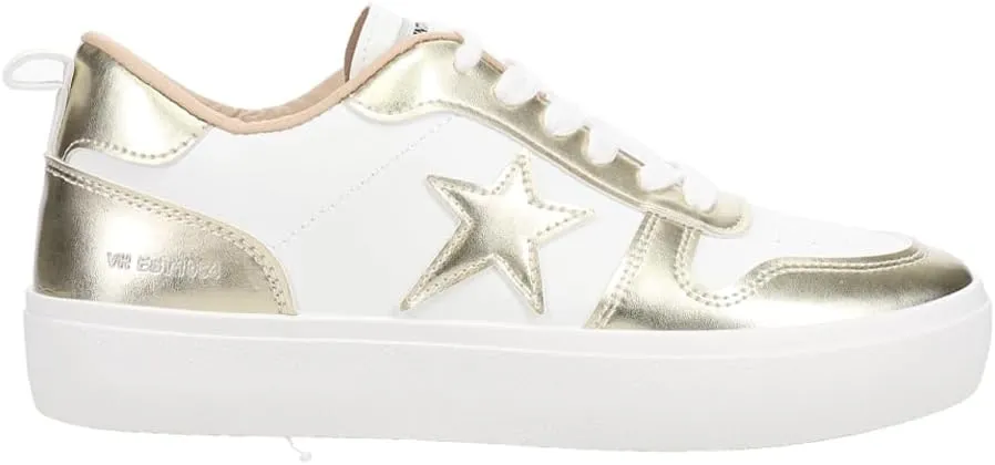 Vintage Havana Womens Aura Metallic Platform Lace Up Sneakers Shoes Casual - Black, Black, White