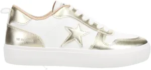 Vintage Havana Womens Aura Metallic Platform Lace Up Sneakers Shoes Casual - Black, Black, White