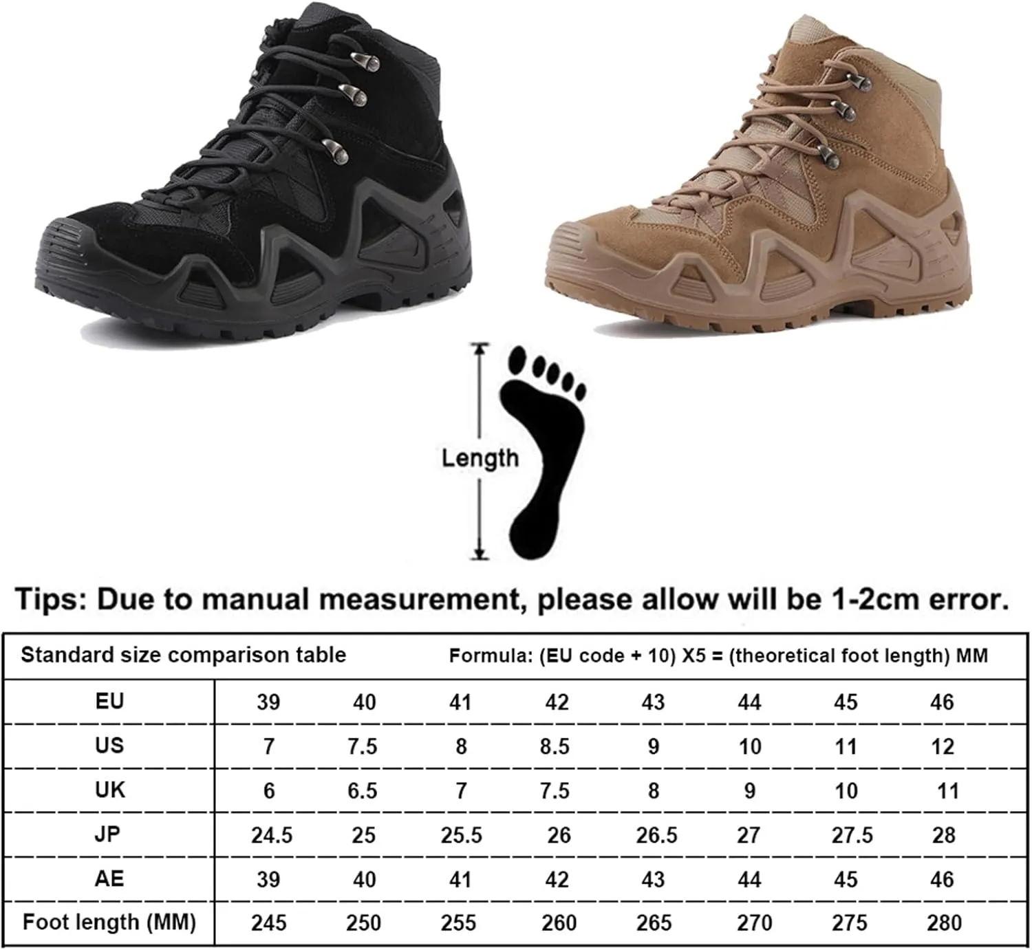 Waterproof Hiking Work Boots, Men's Military Tactical Boots,Lightweight Army Combat Boots, Work Safety Boots, Breathable Desert Boots,for Outdoor Hiking, Hunting Etc