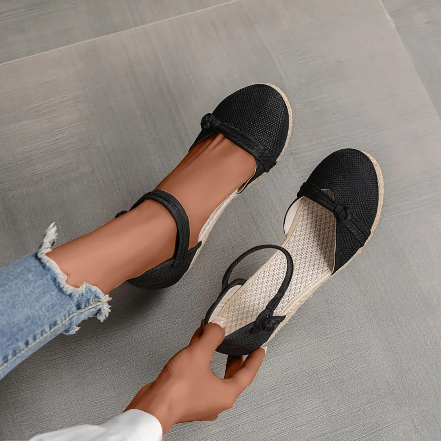 Wedge Heel Shoes for Women Summer Dressy High Heeled Sandals Comfort Slip on Single Shoe Closed Toe Sandal 2025 New