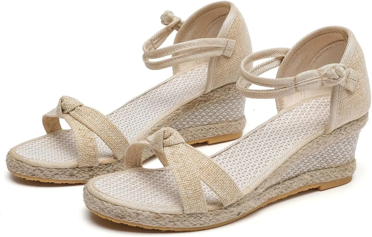 Wedge Sandals for Women Ankle Buckle Strap Closed Toe Wedge Sandals Casual Sloping High Heels Espadrilles Wedge Sandal Cute Shoes 2025