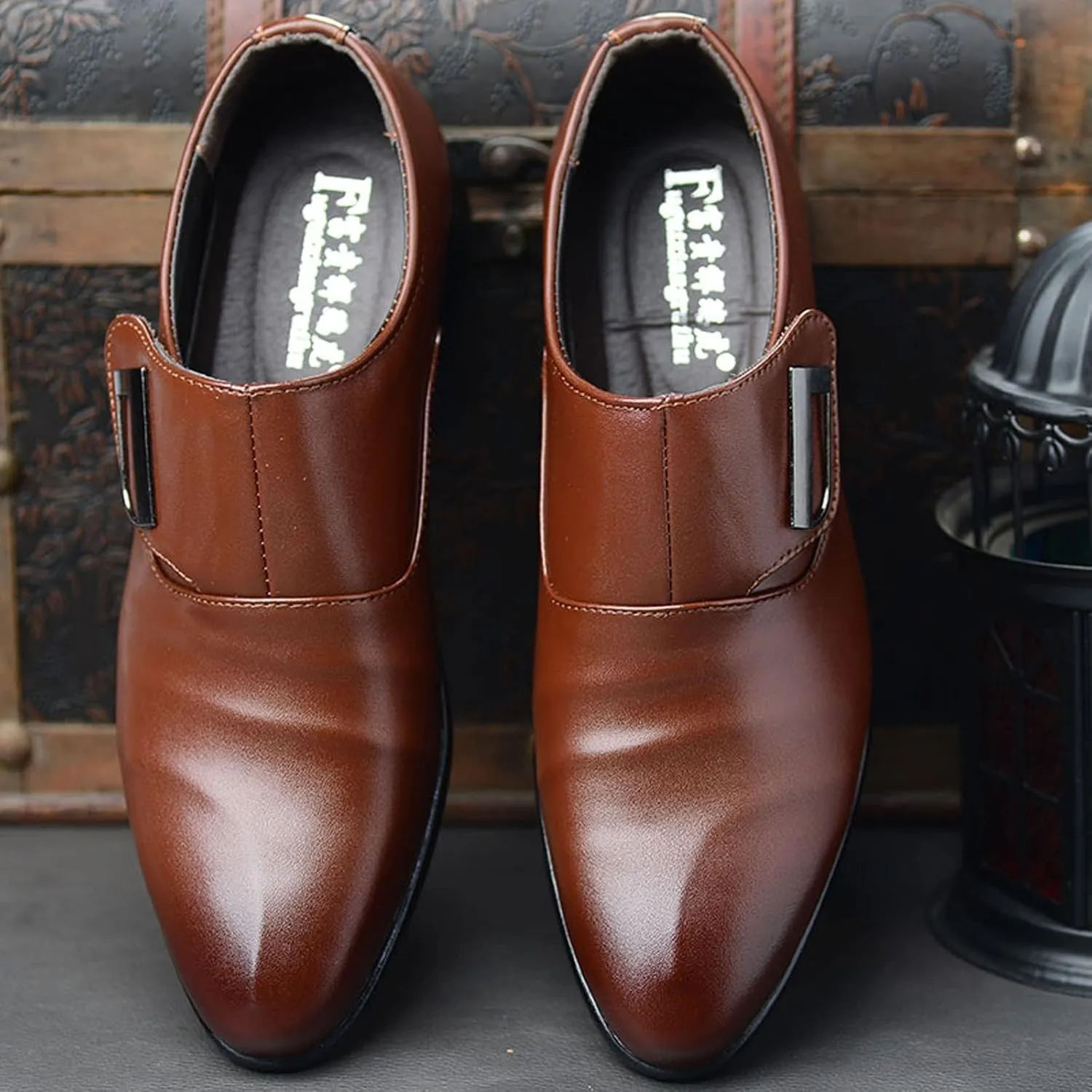 White Men Shoes Casual Fashion Style Men's Breathable Comfortable Business Slip On Leisure Solid Oxford Dress Shoes Men