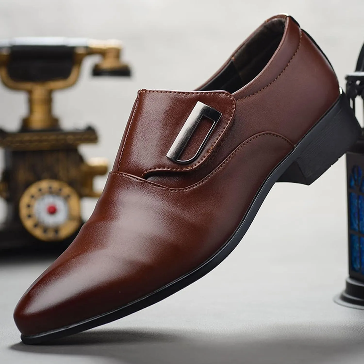 White Men Shoes Casual Fashion Style Men's Breathable Comfortable Business Slip On Leisure Solid Oxford Dress Shoes Men