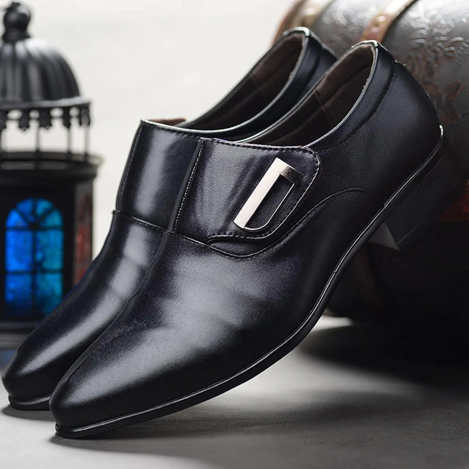 White Men Shoes Casual Fashion Style Men's Breathable Comfortable Business Slip On Leisure Solid Oxford Dress Shoes Men