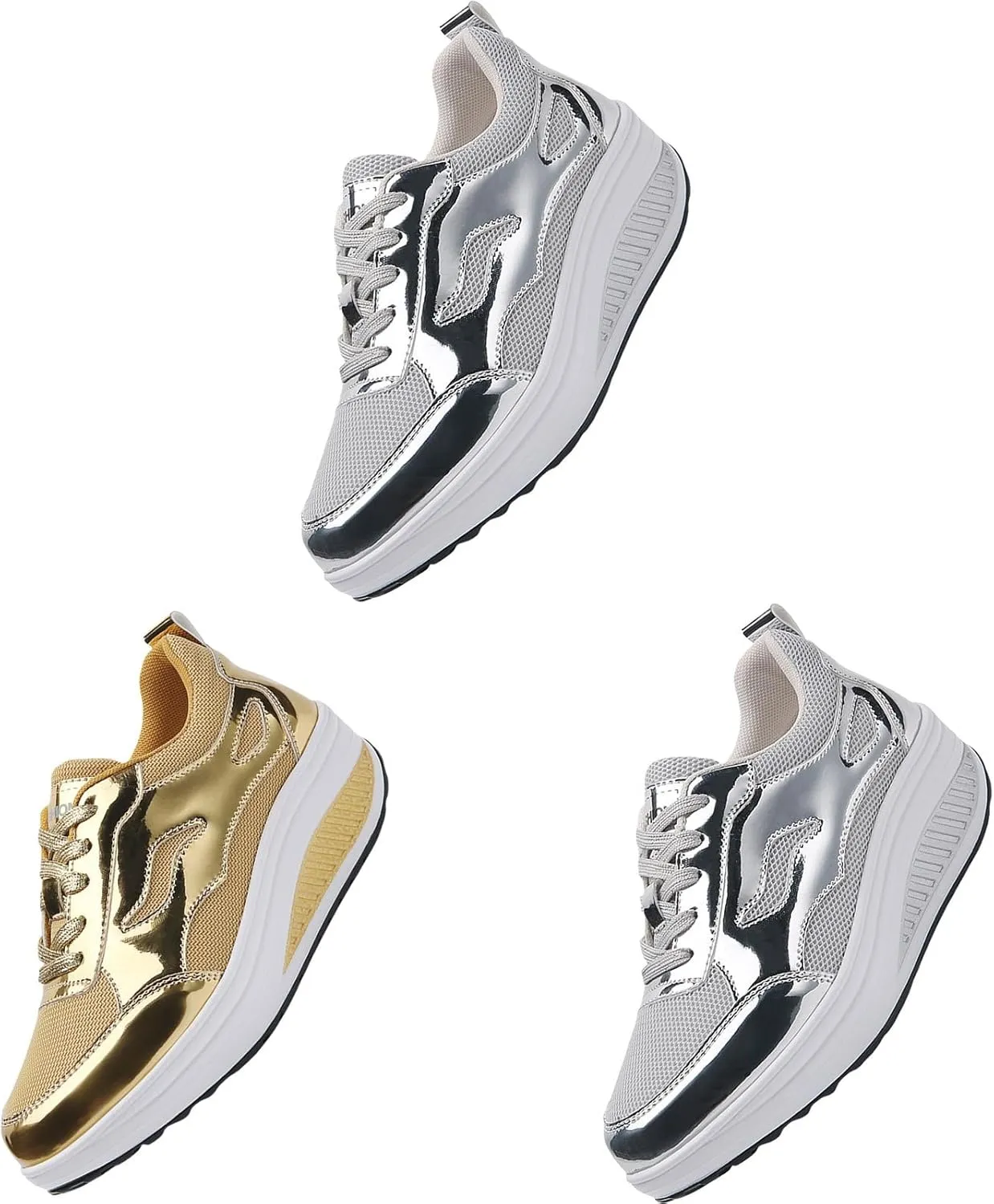 White Platform Sneakers Basketball Shoes Women's Slip on Shoes Slip on Non Slip Low Top Casual Womens Loafers Comfortable Dressy High Top Sneakers for Women