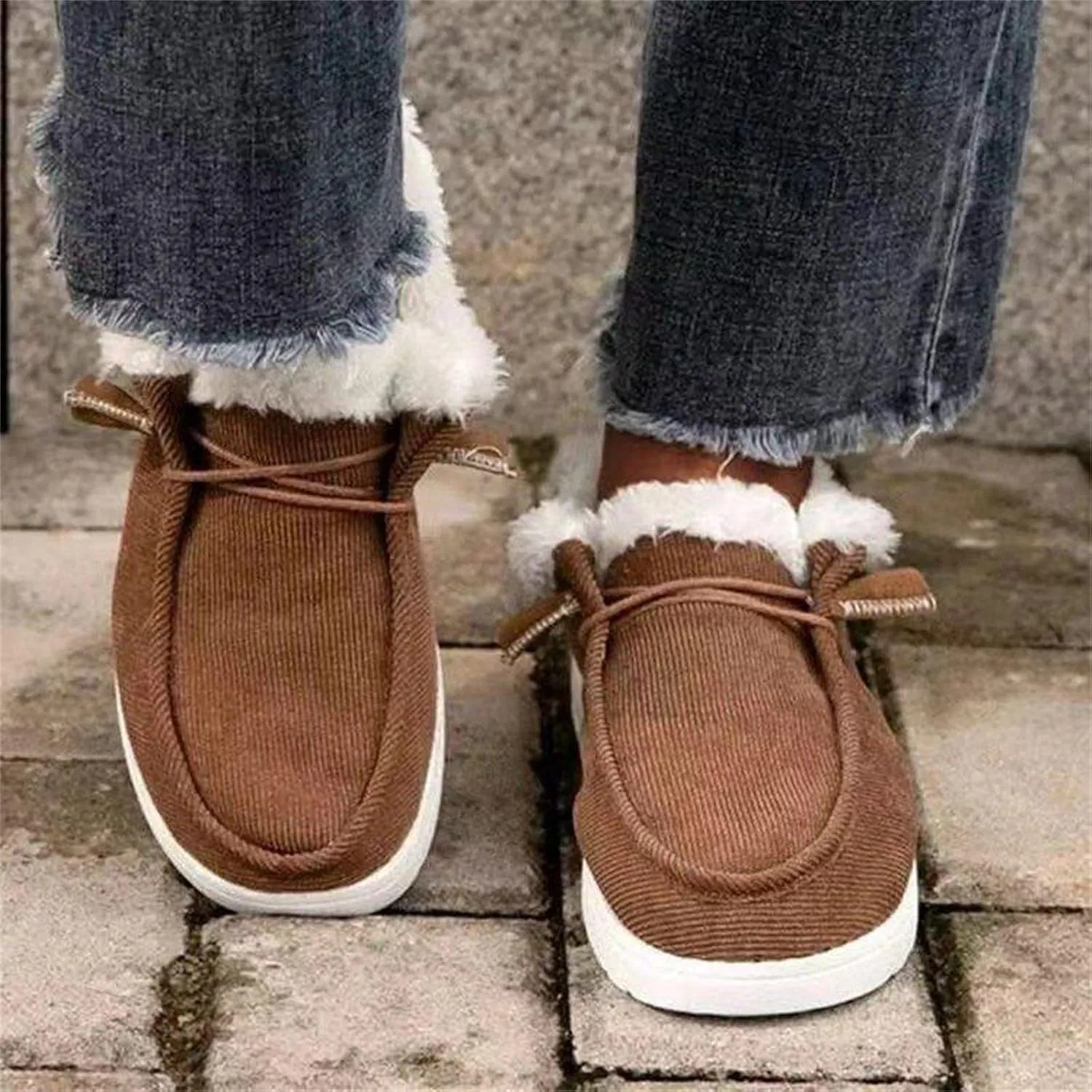 Winter Fashion Boots For Women 2024 Warm Fur Lined Snow Boots Outdoor Short Ankle Booties Slip On Loafers Shoes