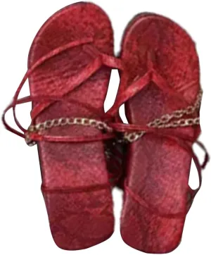 Women Fashion Shoes Platform Platform Strappy Thong Sandals Chain Strap Sandals Flat Flip Flop Sandals for Women