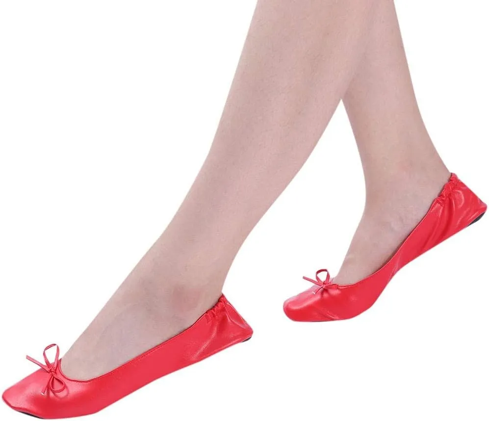 Women's Ballet Flats Round Toe Soft Foldable Dressy Flats Bow Casual Comfort Indoor Outdoor Lightweight Travel Walking Shoes