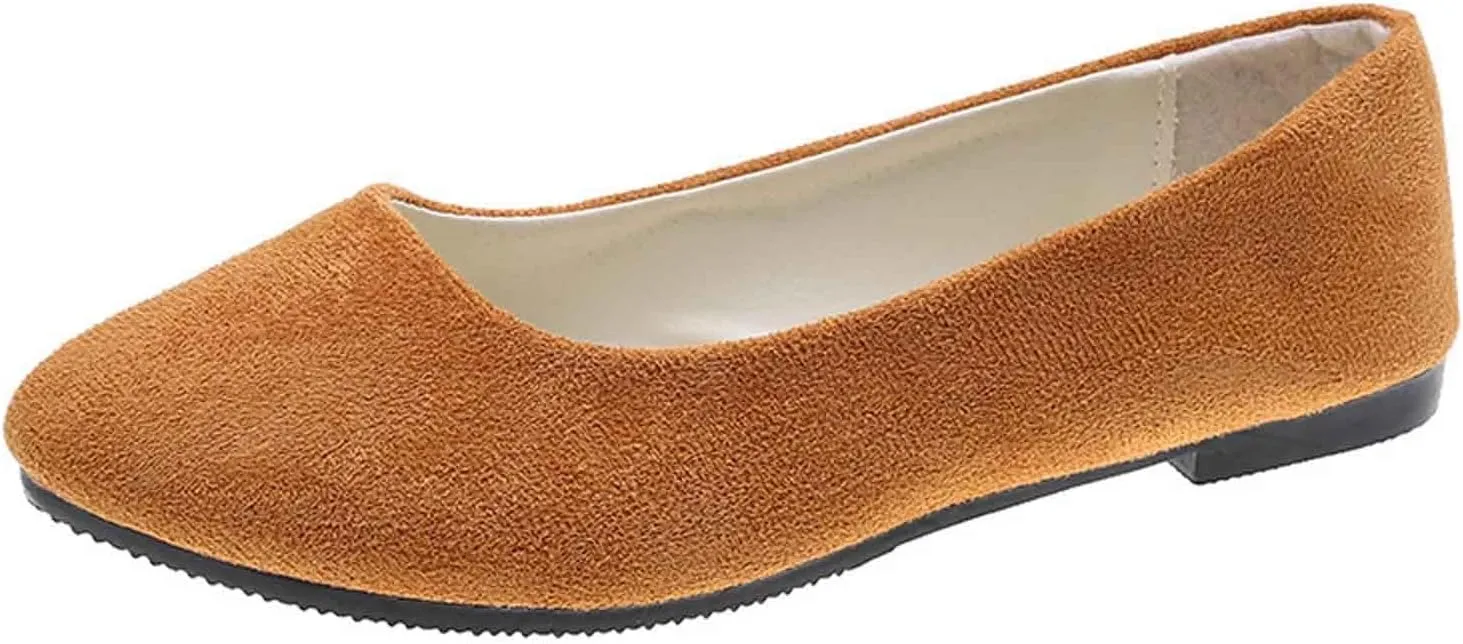 Women's Casual Slip On Shoes Comfortable Suede Footwear Versatile for Daily Wear Outfits and All Seasons Closed